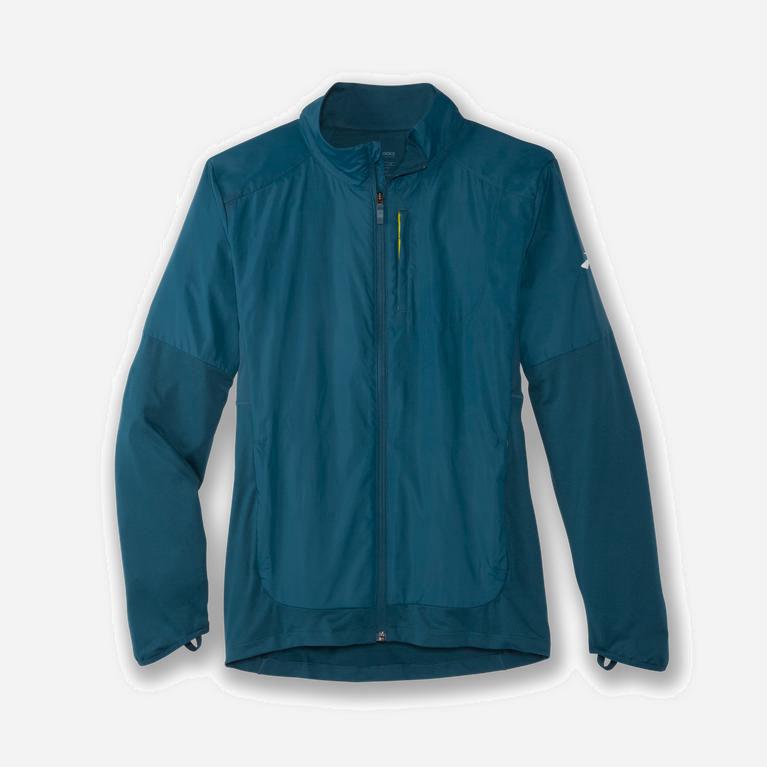 Brooks Fusion Hybrid Mens Running Jackets - Alpine/SteelBlue - Philippines (806597PUF)